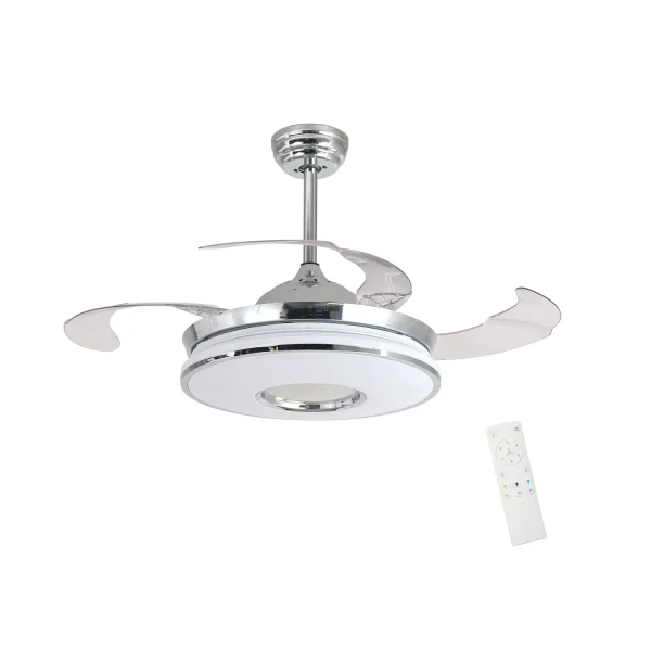 VENTILATORE DA SOFFITTO LED 32W CON 4 PALE PIEGHEVOLI WAKANA VENTILATORE DA SOFFITTO LED 32W CON 4 PALE PIEGHEVOLI WAKANA