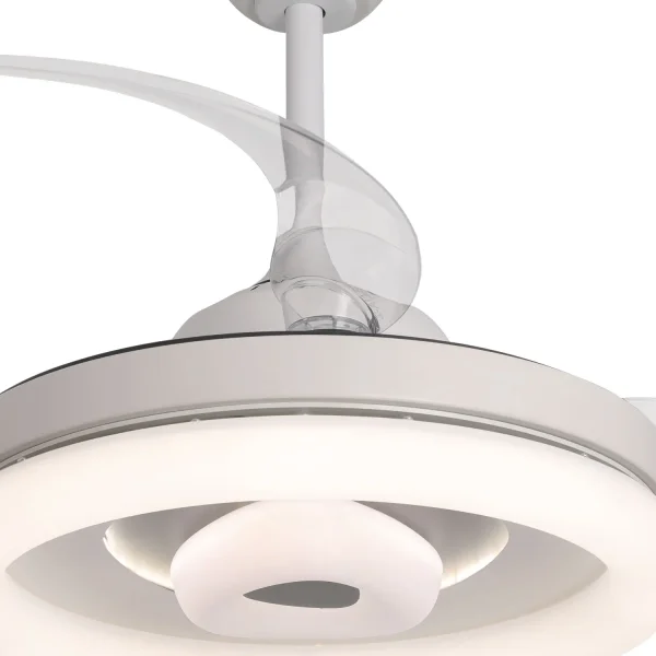VENTILATORE DA SOFFITTO LED 45W REGOLABILE 4 PALE RETRATTILI SILVESTRE