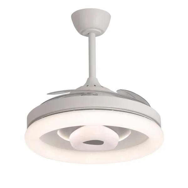 VENTILATORE DA SOFFITTO LED 45W REGOLABILE 4 PALE RETRATTILI SILVESTRE