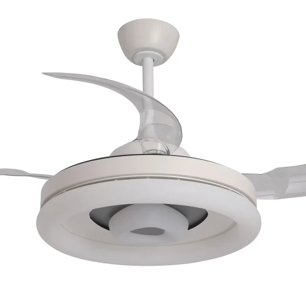 VENTILATORE DA SOFFITTO LED 45W REGOLABILE 4 PALE RETRATTILI SILVESTRE