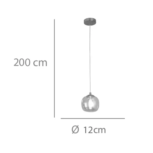 SOSPENSIONE 1 LUCE TULIPPA FUMÉ Ø12CM G9 NICOLETTA