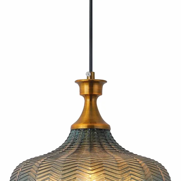 LAMPADA A SOSPENSIONE VETRO ACQUAMARINA Ø 26 CM ROGAN