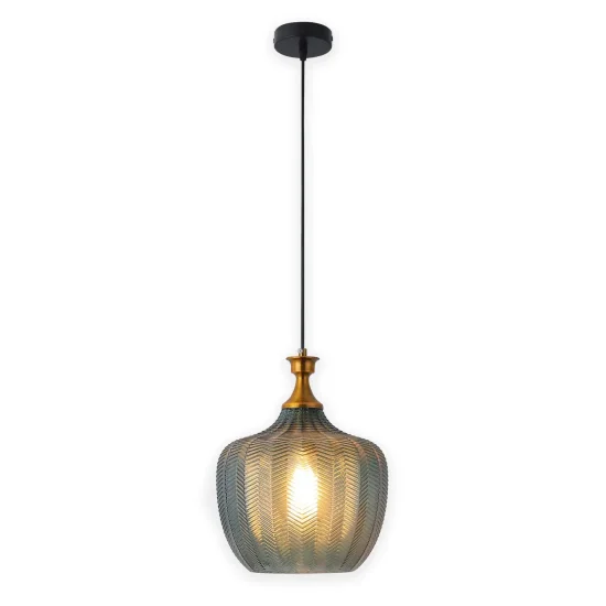 LAMPADA A SOSPENSIONE VETRO ACQUAMARINA Ø 26 CM ROGAN 2