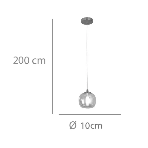 SOSPENSIONE 1 LUCE TULIPPA AMBRA Ø10CM G9 NICOLETTA