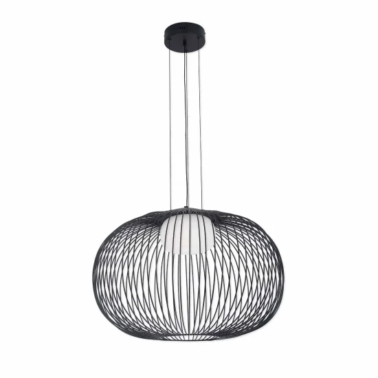 LAMPADA A SOSPENSIONE LED 15W 3000K-4000K-6000K Ø60CM NERA ARVEN 2