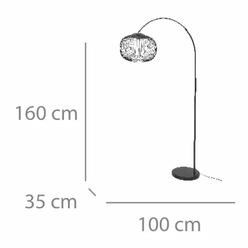 LAMPADA DA TERRA AD ARCO IN ACCIAIO NERO E27 ARVEN