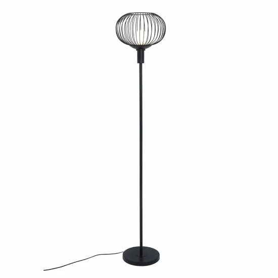 LAMPADA DA TERRA 160CM ACCIAIO VERNICIATO NERO E27 ARVEN 2