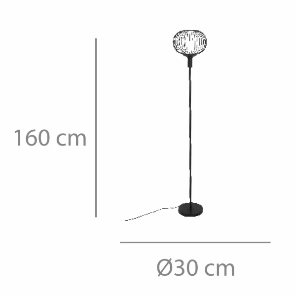 LAMPADA DA TERRA 160 CM ACCIAIO VERNICIATO ORO E27 ARVEN