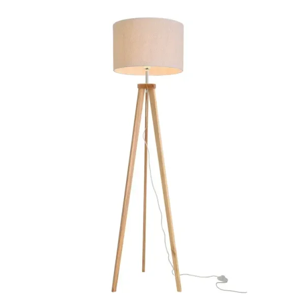 LÁMPARA DE PIE MADERA