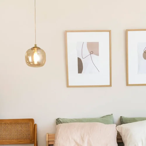 SOSPENSIONE 1 LUCE TULIPPA AMBRA Ø12CM G9 NICOLETTA