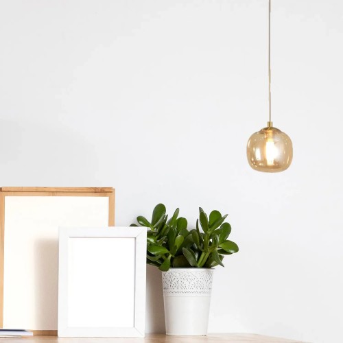 SOSPENSIONE 1 LUCE TULIPPA AMBRA Ø10CM G9 NICOLETTA