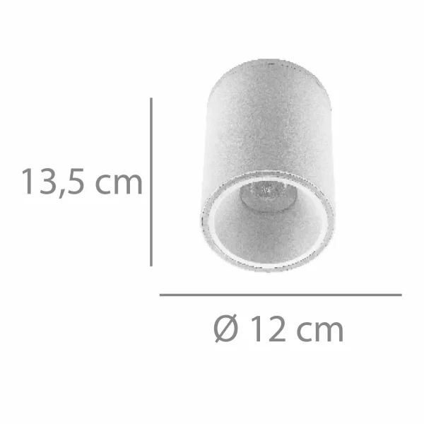 FARETTO DA SUPERFICIE CILINDRICO LED 25W 4000K Ø12CM BIANCO