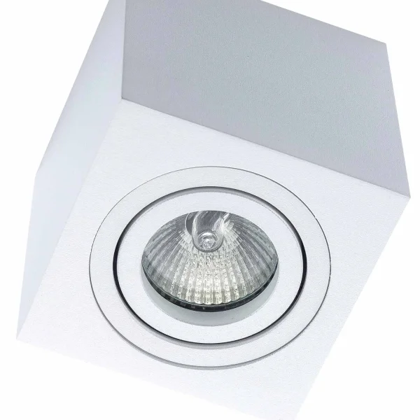 FARETTO DA SUPERFICIE QUADRATO GU10 ORIENTABILE 9x9 CM BIANCO