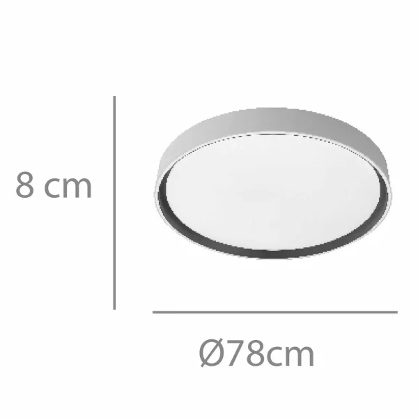 PLAFONIERA LED 106W DIMMERABILE Ø78CM BIANCO/NERO ORANE