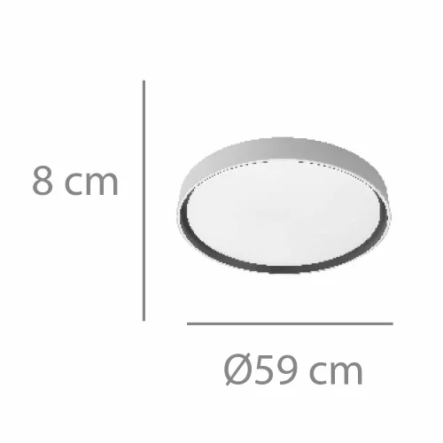 PLAFONIERA LED 68W REGOLABILE Ø59CM BIANCO/ORO ORANE