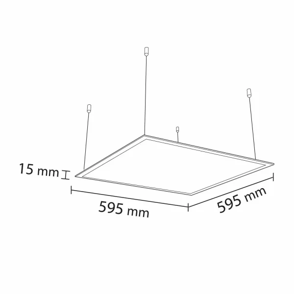 PANNELLO LED 48W 5046 LM 59,5x59,5cm ALLUMINIO BIANCO