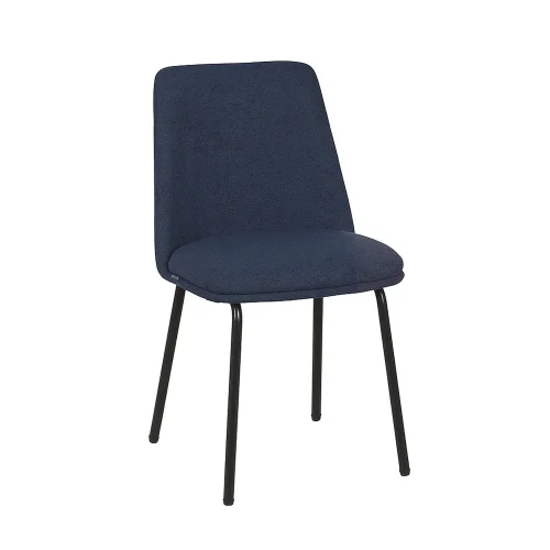 SEDIA DA PRANZO RIVESTITA BLU GAMBE NERE LUSTRA