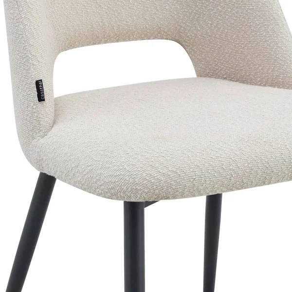 SEDIA DA PRANZO RIVESTITA SABBIA EBONY