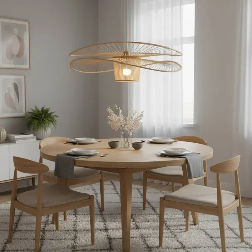 LAMPADA A SOSPENSIONE IN LEGNO Ø60CM E27 PORTOBELO