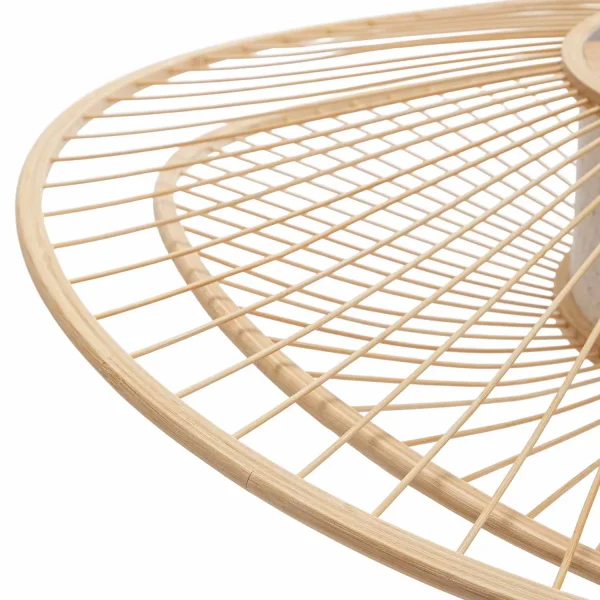 LAMPADA A SOSPENSIONE IN LEGNO E TESSUTO Ø70CM E27 MALAI