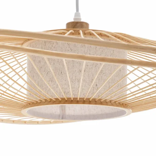 LAMPADA A SOSPENSIONE IN LEGNO E TESSUTO Ø70CM E27 MALAI