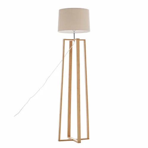 LAMPADA DA TERRA IN LEGNO E TESSUTO Ø43CM E27 HAGEN
