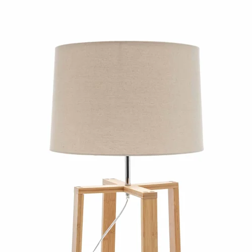 LAMPADA DA TERRA IN LEGNO E TESSUTO Ø43CM E27 HAGEN