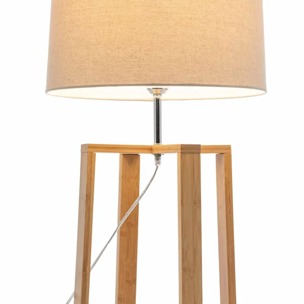 LAMPADA DA TERRA IN LEGNO E TESSUTO Ø43CM E27 HAGEN