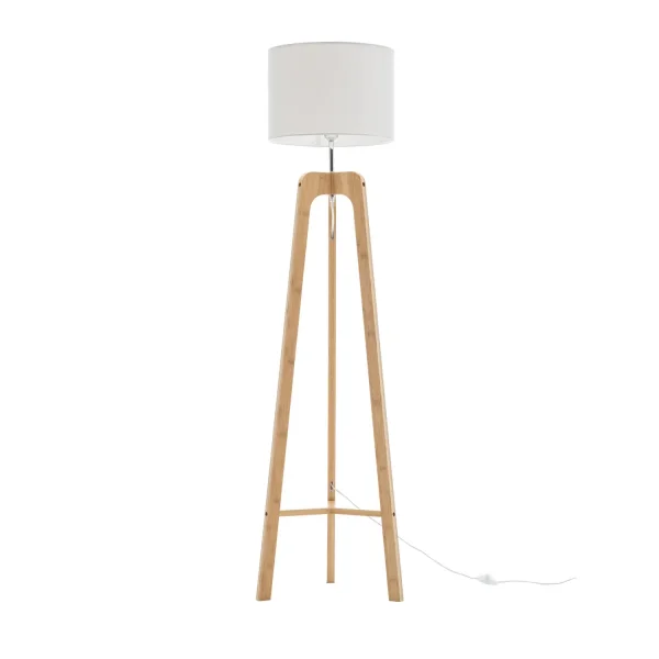 LAMPADA DA TERRA IN LEGNO E TESSUTO Ø40CM E27 HAGEN