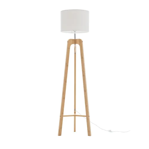 LAMPADA DA TERRA IN LEGNO E TESSUTO Ø40CM E27 HAGEN
