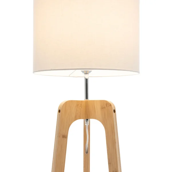 LAMPADA DA TERRA IN LEGNO E TESSUTO Ø40CM E27 HAGEN
