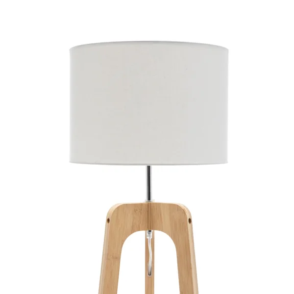 LAMPADA DA TERRA IN LEGNO E TESSUTO Ø40CM E27 HAGEN