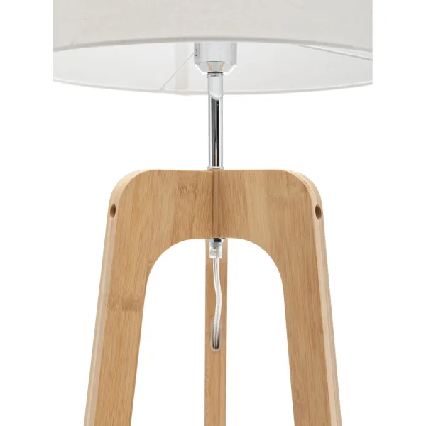 LAMPADA DA TERRA IN LEGNO E TESSUTO Ø40CM E27 HAGEN