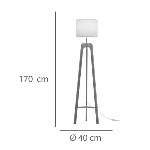 LAMPADA DA TERRA IN LEGNO E TESSUTO Ø40CM E27 HAGEN
