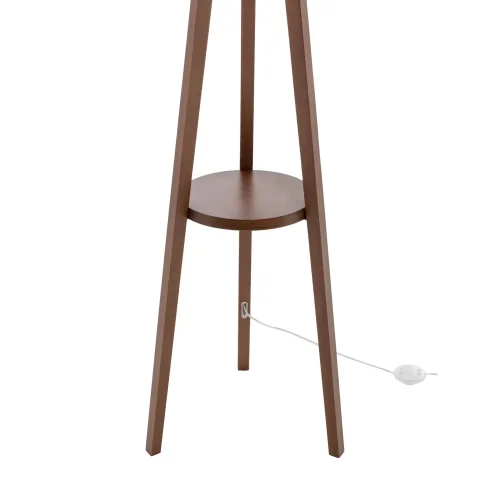 LAMPADA DA TERRA IN LEGNO DI MOGANO E TESSUTO Ø46CM E27 HAGEN