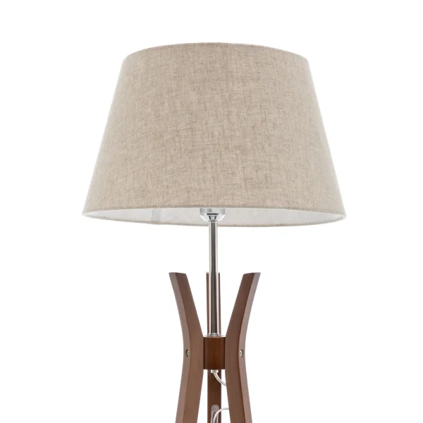 LAMPADA DA TERRA IN LEGNO DI MOGANO E TESSUTO Ø46CM E27 HAGEN