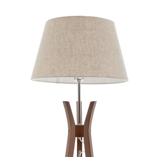 LAMPADA DA TERRA IN LEGNO DI MOGANO E TESSUTO Ø46CM E27 HAGEN