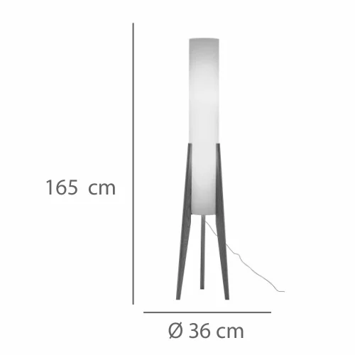 LAMPADA DA TERRA IN LEGNO DI ACERO E TESSUTO 2 LUCI E27 Ø36CM HAGEN