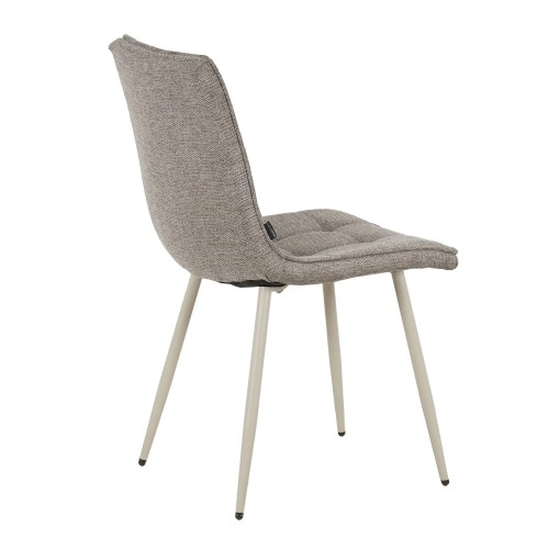 SEDIA DA PRANZO RIVESTITA MARRONE CON GAMBE BEIGE TULUM
