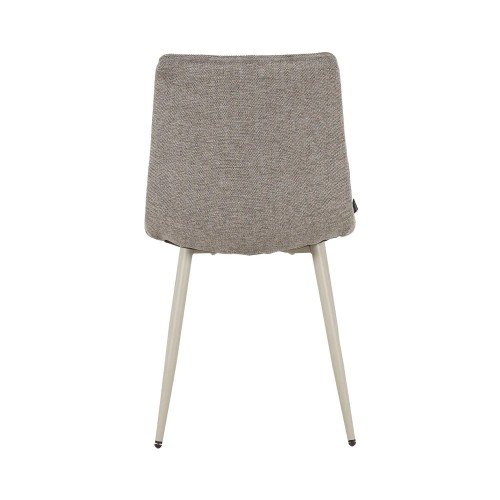 SEDIA DA PRANZO RIVESTITA MARRONE CON GAMBE BEIGE TULUM