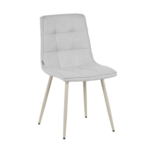 SEDIA DA PRANZO RIVESTITA GRIGIO CHIARO CON GAMBE BEIGE TULUM