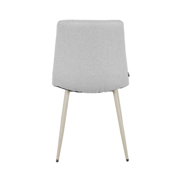 SEDIA DA PRANZO RIVESTITA GRIGIO CHIARO CON GAMBE BEIGE TULUM