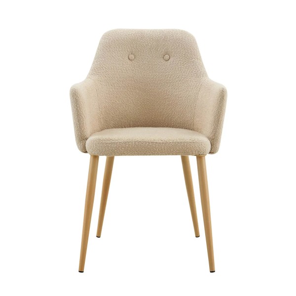 POLTRONA GUNNAR TESSUTO SABBIA CON GAMBE COLOR NATURALE