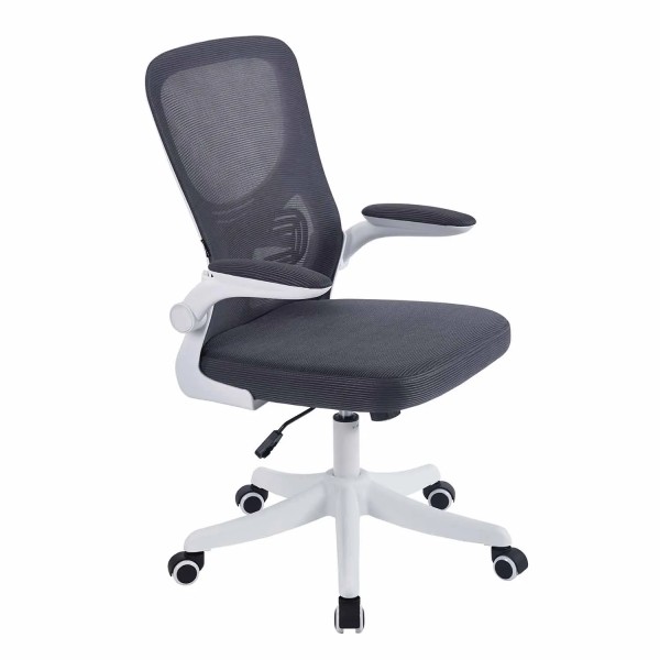 SEDIA DA UFFICIO CON RUOTE GRIGIA E BIANCA AVENTURINA