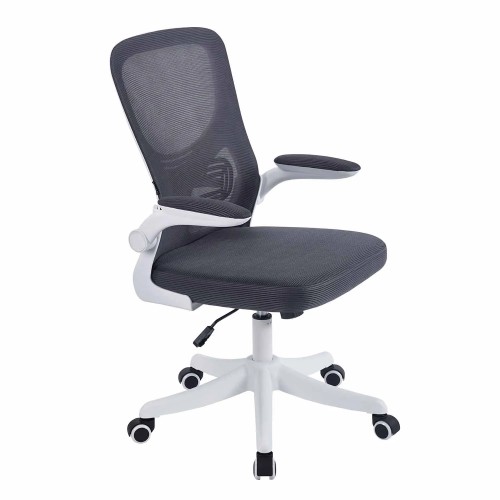 SEDIA DA UFFICIO CON RUOTE GRIGIA E BIANCA AVENTURINA