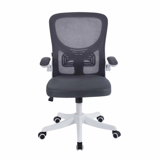 SEDIA DA UFFICIO CON RUOTE GRIGIA E BIANCA AVENTURINA