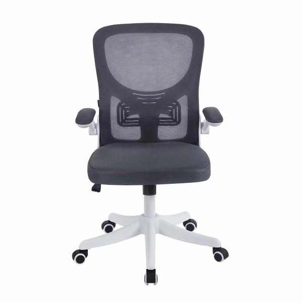 SEDIA DA UFFICIO CON RUOTE GRIGIA E BIANCA AVENTURINA