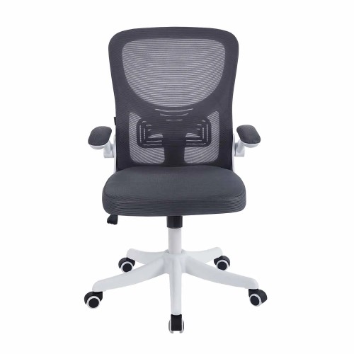 SEDIA DA UFFICIO CON RUOTE GRIGIA E BIANCA AVENTURINA