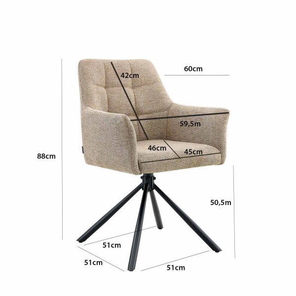 POLTRONA GIREVOLE RIVESTITA COFFEE FABRIZIO