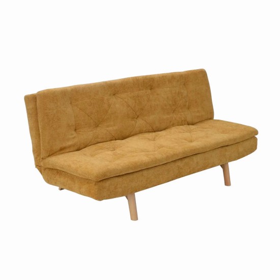 DIVANO LETTO IN TESSUTO SENAPE VELMA